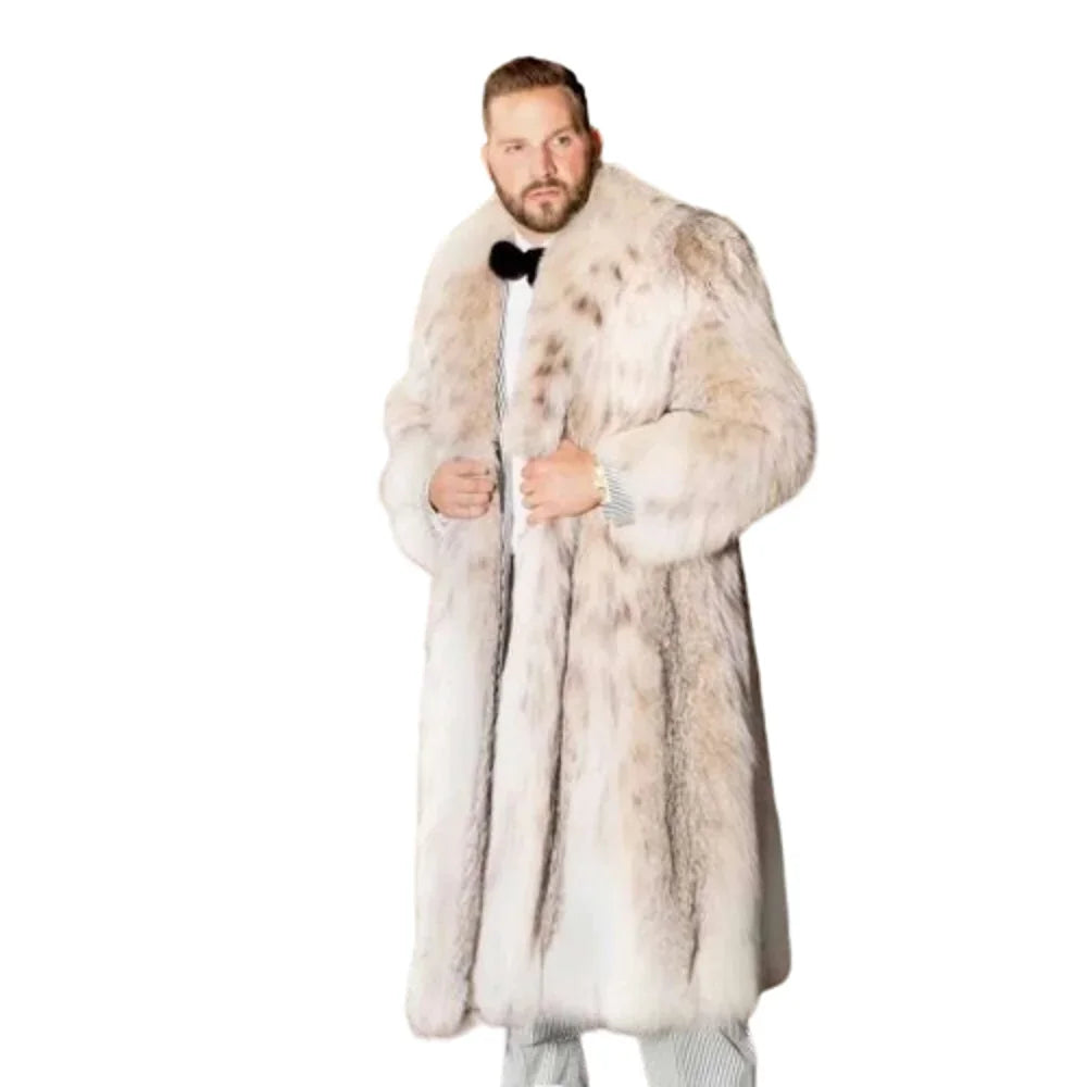 Herren Wintermantel Pelzmantel Kunstpelzmantel Herrenmantel Kunstpelz Mantel