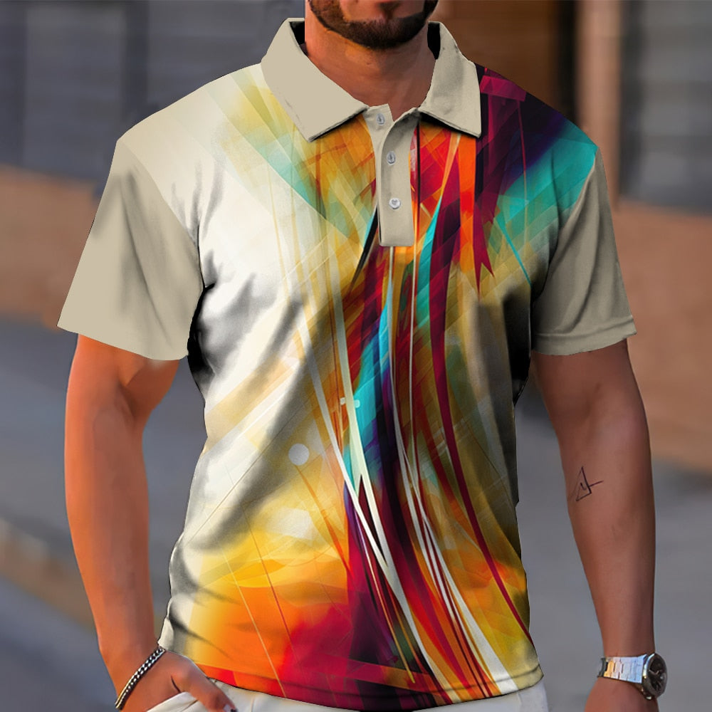 Herren Poloshirt POLO Shirt Zip Kontrast Kragen Kurzarm Slim Fit Hemd Polohemd