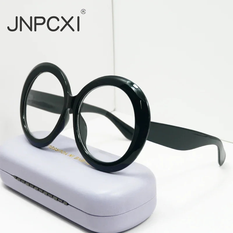 JNPCXI Übergroße Runde Sonnenbrille Frauen Männer Luxus Marke Großen Rahmen Sonnenbrille Brille Große Shades Unisex Reiten Brillen