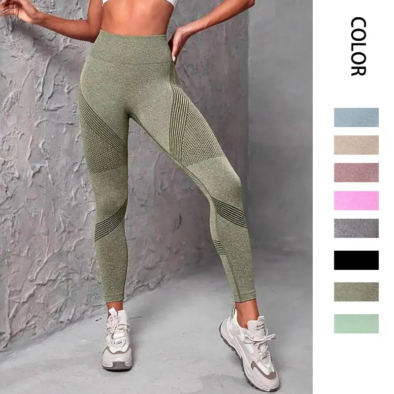 Damen Yoga Leggings Push Up Stretch Leggins Sport Hose Fitness Gym Jogginghose