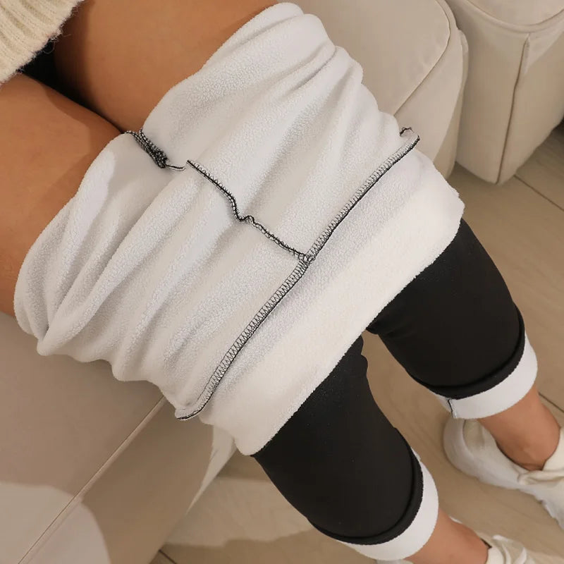 Frauen Hose Winter Warm Thermohose Innenfleece Blickdichte Strumpfhose Leggins