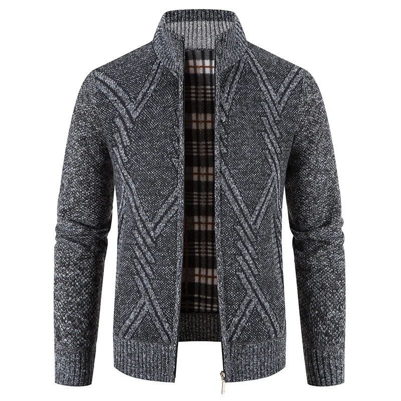 Herren Herbst Jacke Übergangsjacke Warme Sweatjacke Zipper Sweater Strickjacke