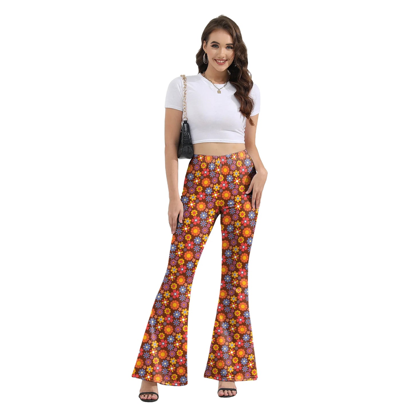 Pantaloni Yoga donna a gamba larga Leggins Svasati Sportivi Fitness Tuta Retro