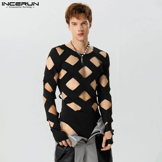 Fetisch Fashion Männer Sexy Bodysuits Herren Body Shirts Hemd Transparent Club