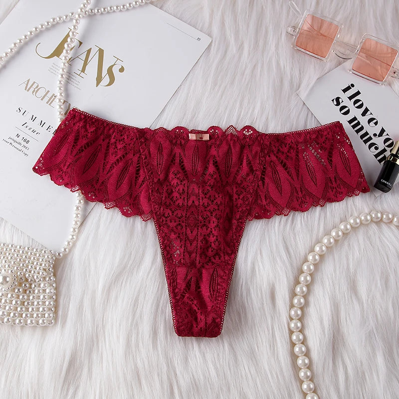 Frauen Spitze Tanga String Höschen Sexy Schlüpfer Slip Dessous Unterwäsche