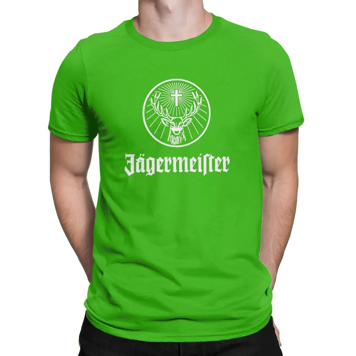 Fashion Herren Jägermeister T-Shirt Rundhals Unisex 100% Baumwolle Streetwear