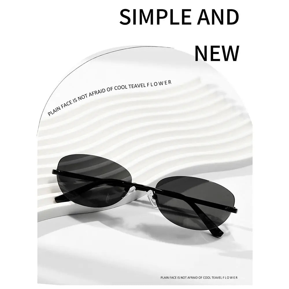 Designer Sonnenbrille Damen Herren Brille Randlose Gläser Pilotenbrille UV400