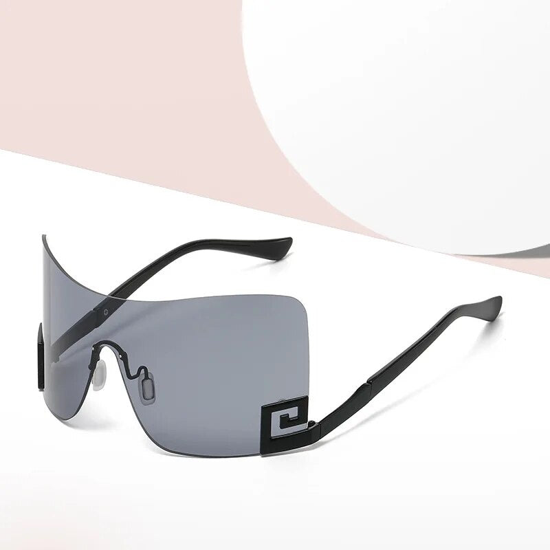 Designer Sonnenbrille Damen Herren Quadratische Übergröße Gläser Vintage UV400