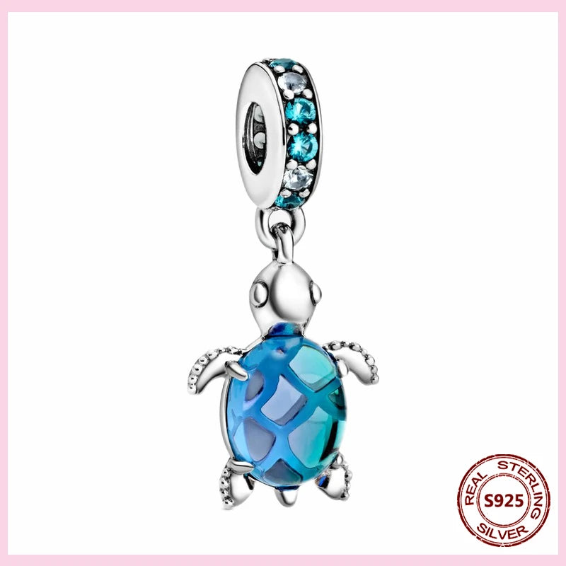 Charms Anhänger 925er Sterling Silber Armband Muranoglasperlen Damen Glas Beads