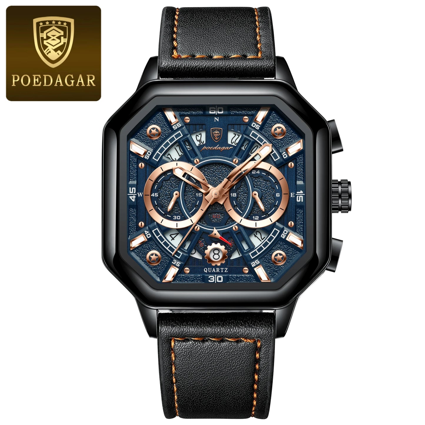 Herren Armbanduhr Digital Uhr Silber Edelstahl LED Quarzuhr Luxus Chronograph