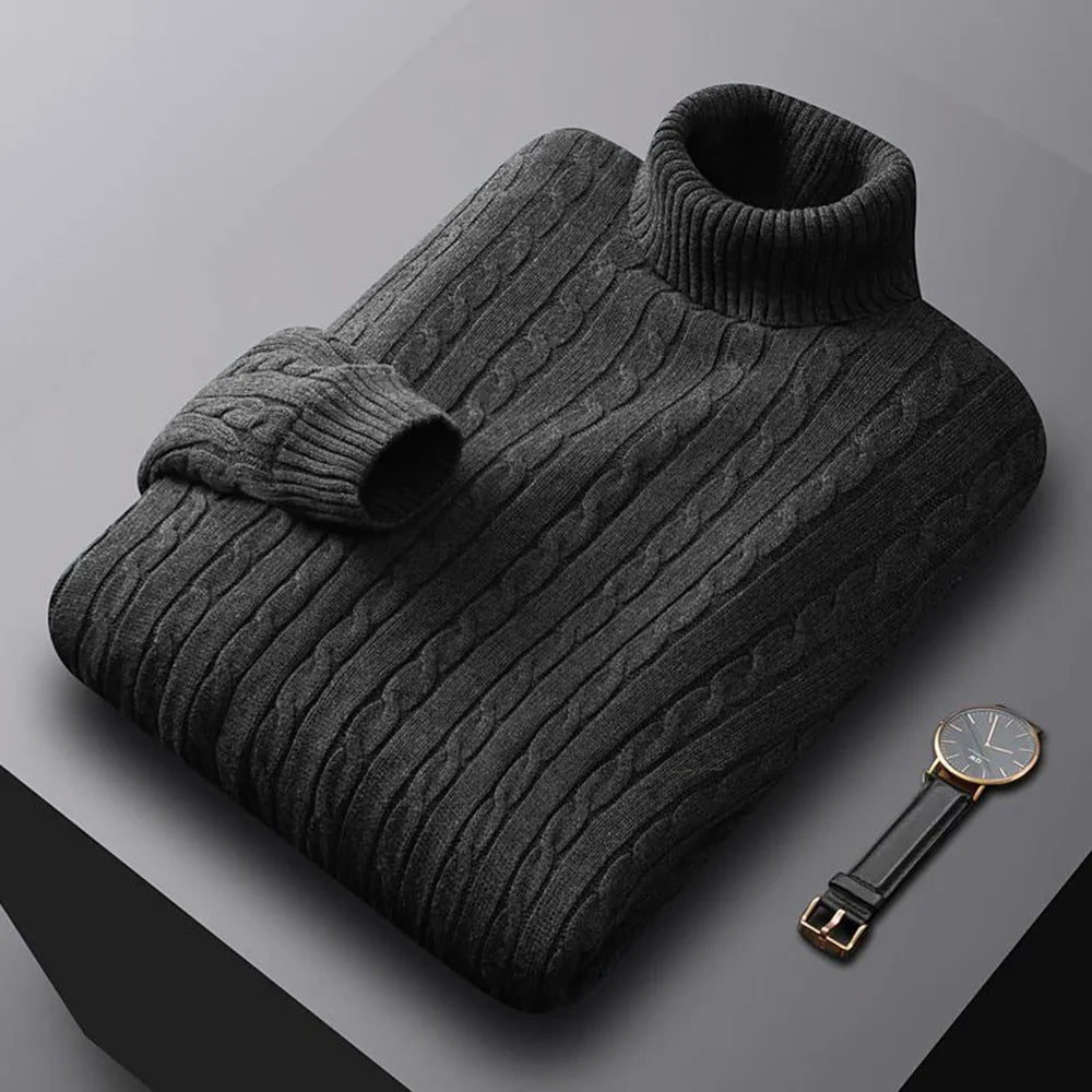 Herren Rollkragen Pullover Sweatshirt Pulli Zipper Sweater Shirt Langarmshirt