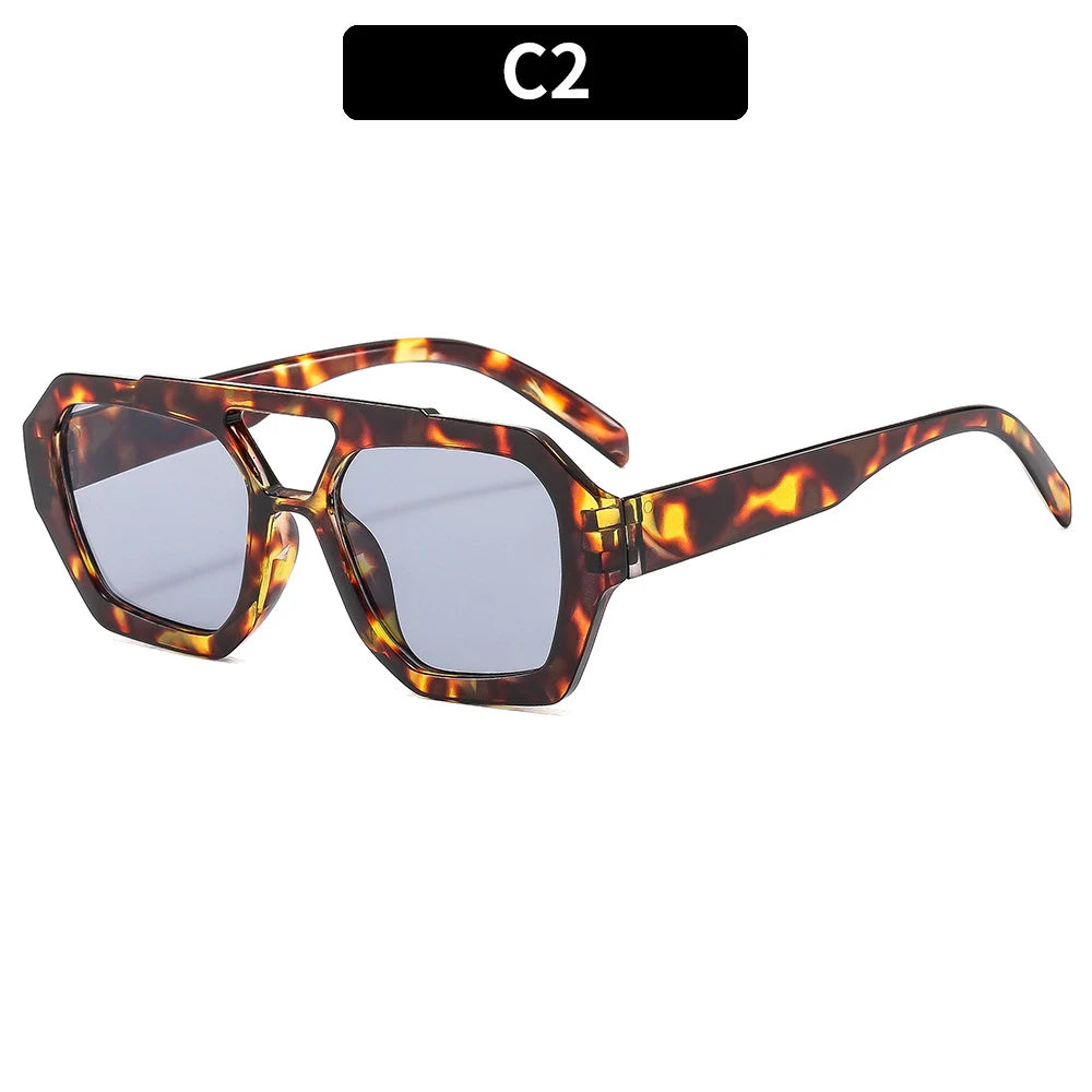 Damen Sonnenbrille Designer Luxus Brille Quadratische Übergröße Gläser Vintage