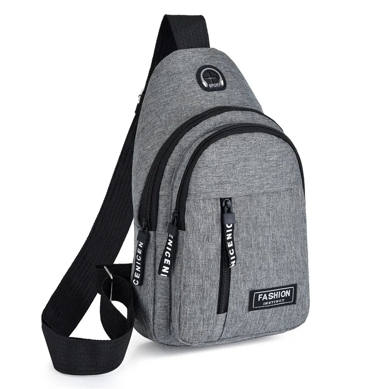 Zaino Monospalla Borsa Da Petto Marsupio Per Uomo Borsello Moto con Porta USB