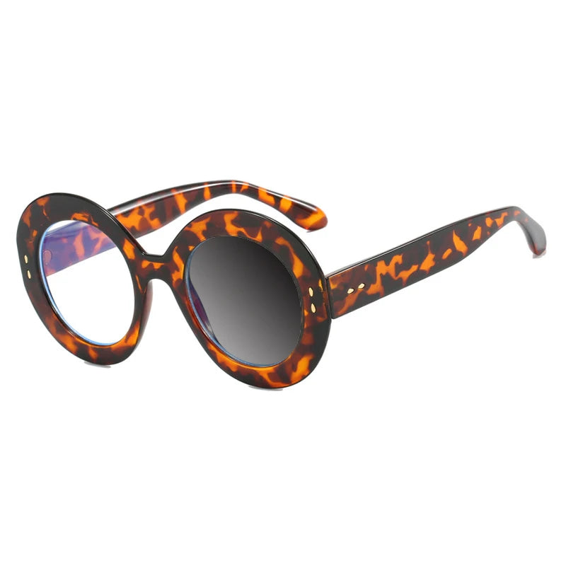 Damen Sonnenbrille Designer Luxus Brille Runde Übergröße Gläser Vintage UV400