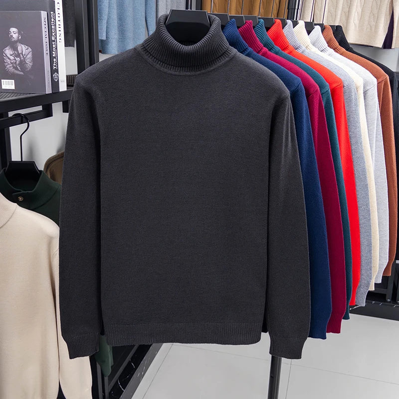 Herren Rollkragen Pullover Sweatshirt Leichter Pulli Sweater Shirt Langarmshirt