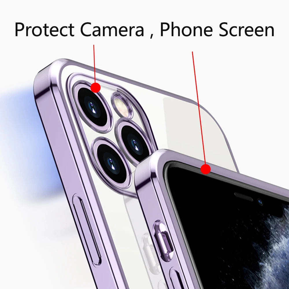 Klare Hülle IPhone 8 11 12 Pro Max Handy Case Tasche Cove Schutzhülle Silikon