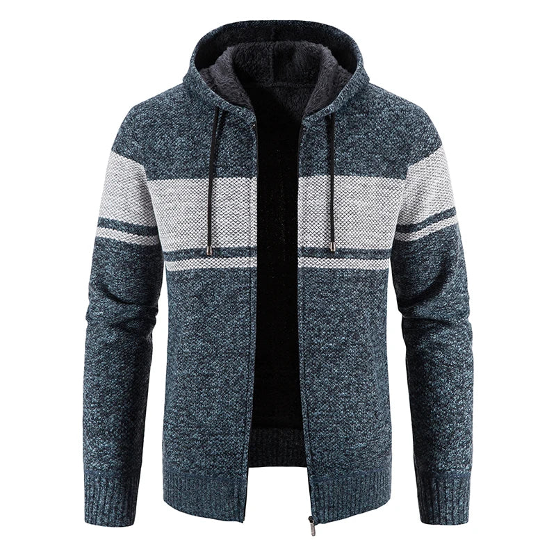 Herren Herbst Jacke Übergangsjacke Warme Sweatjacke Zipper Sweater Strickjacke