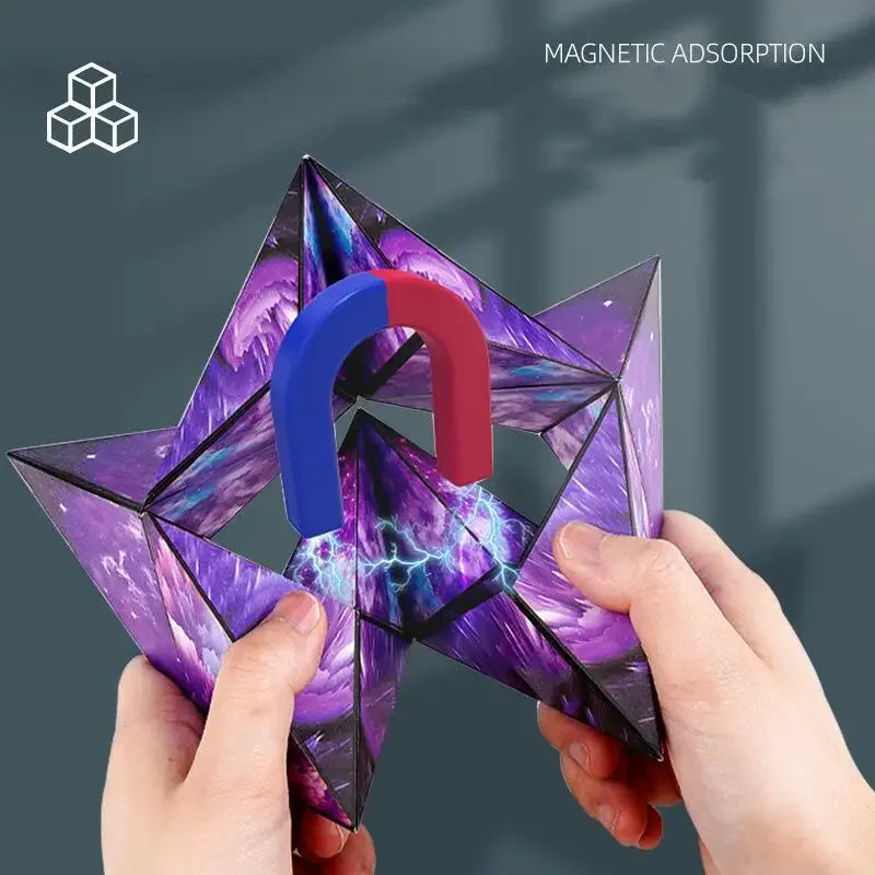 Zauberwürfel Anti Stress Spielzeug magnetischer 3D Drehwürfel Magischer Würfel