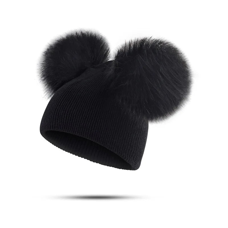 Baby Wintermütze Mädchen Jungen Kinder Strickmütze Babymütze Pudelmütze Mütze