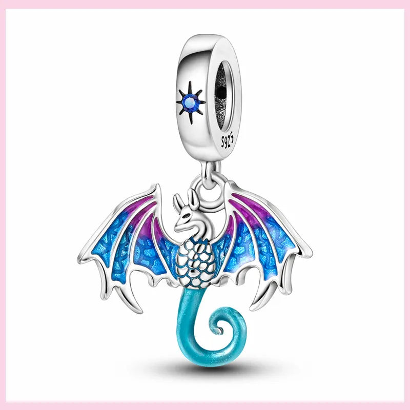Charms Anhänger 925er Sterling Silber Armband Muranoglasperlen Damen Glas Beads