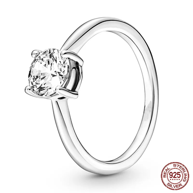 Massiv Sterling Silber 925 Ring filigran Fashion Damenring mit AAA Zirkonia