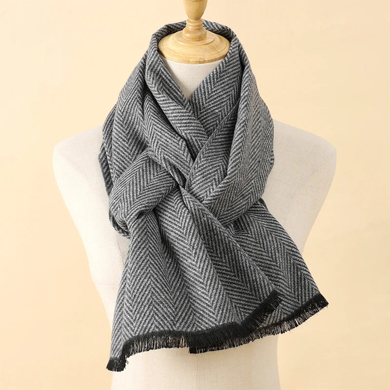 Herren Schal Winterschal Stola Schlauchschal Halstuch Wollschal Strickschal Loop