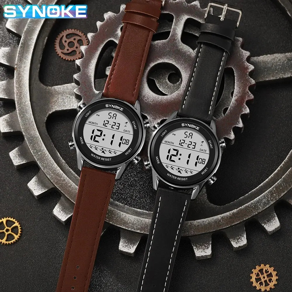 Herren Armbanduhr Digital Uhr Silber Edelstahl LED Quarzuhr Luxus Chronograph