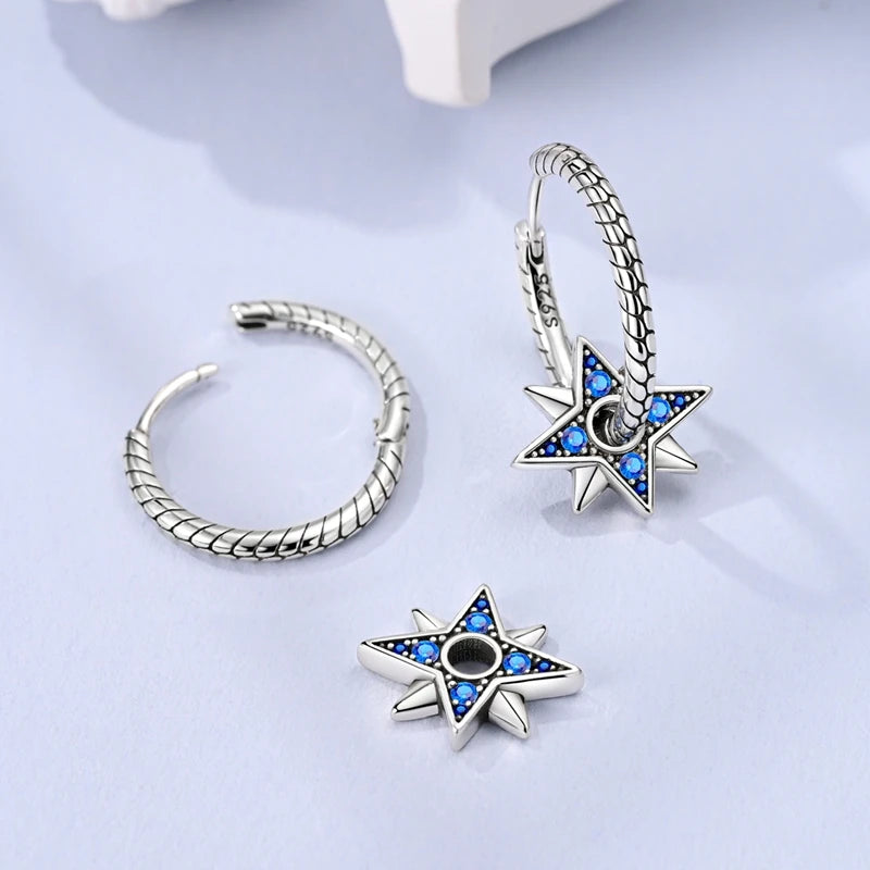 Funkelnde 925er Silber Creolen m. Zirkonia | Luxus-Qualität | Trend Ohrringe