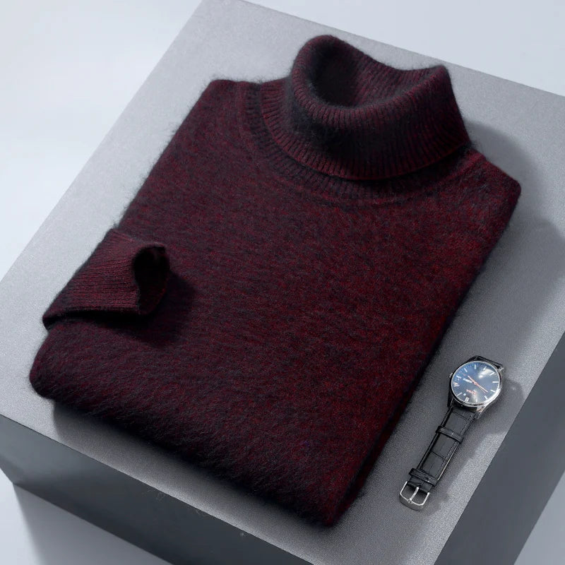 Herren Rollkragen Pullover Sweatshirt Langarm Pulli Sweater Shirt 100% Kaschmir