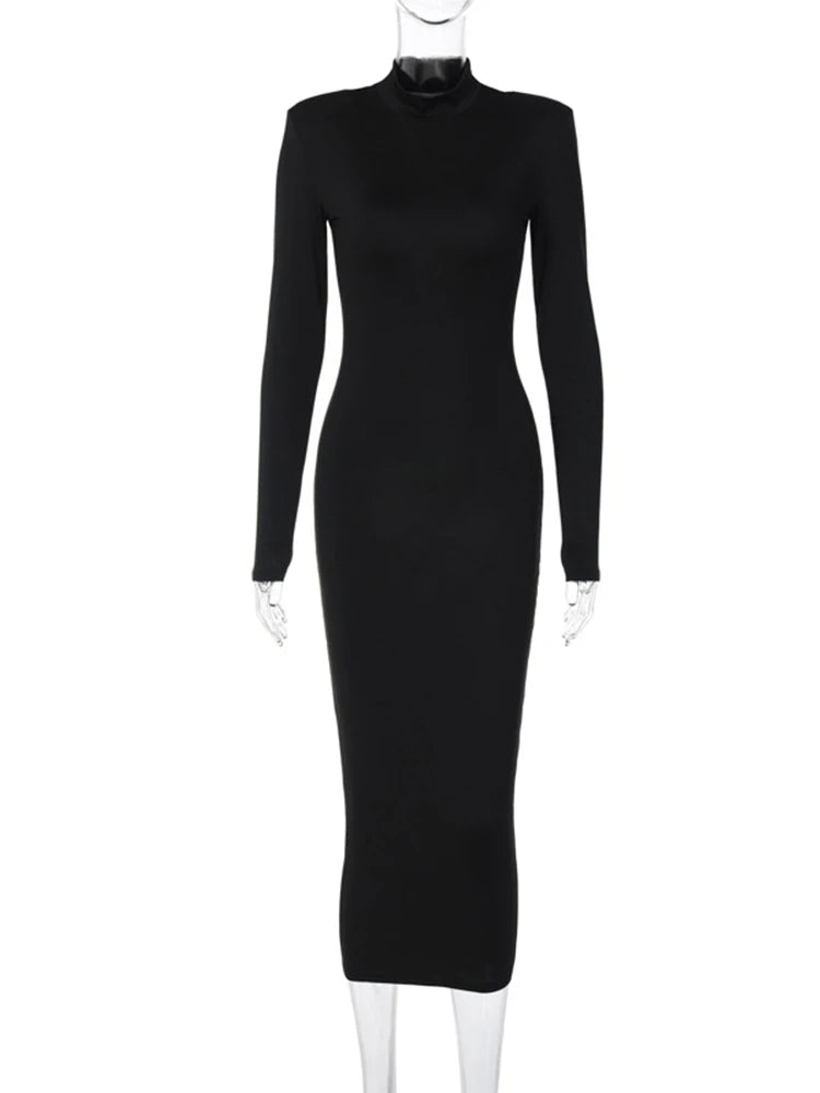 Damen Abendkleid Langarm Kleid Rock Wollkleid Cocktailkleid Strickkleid Bodycon