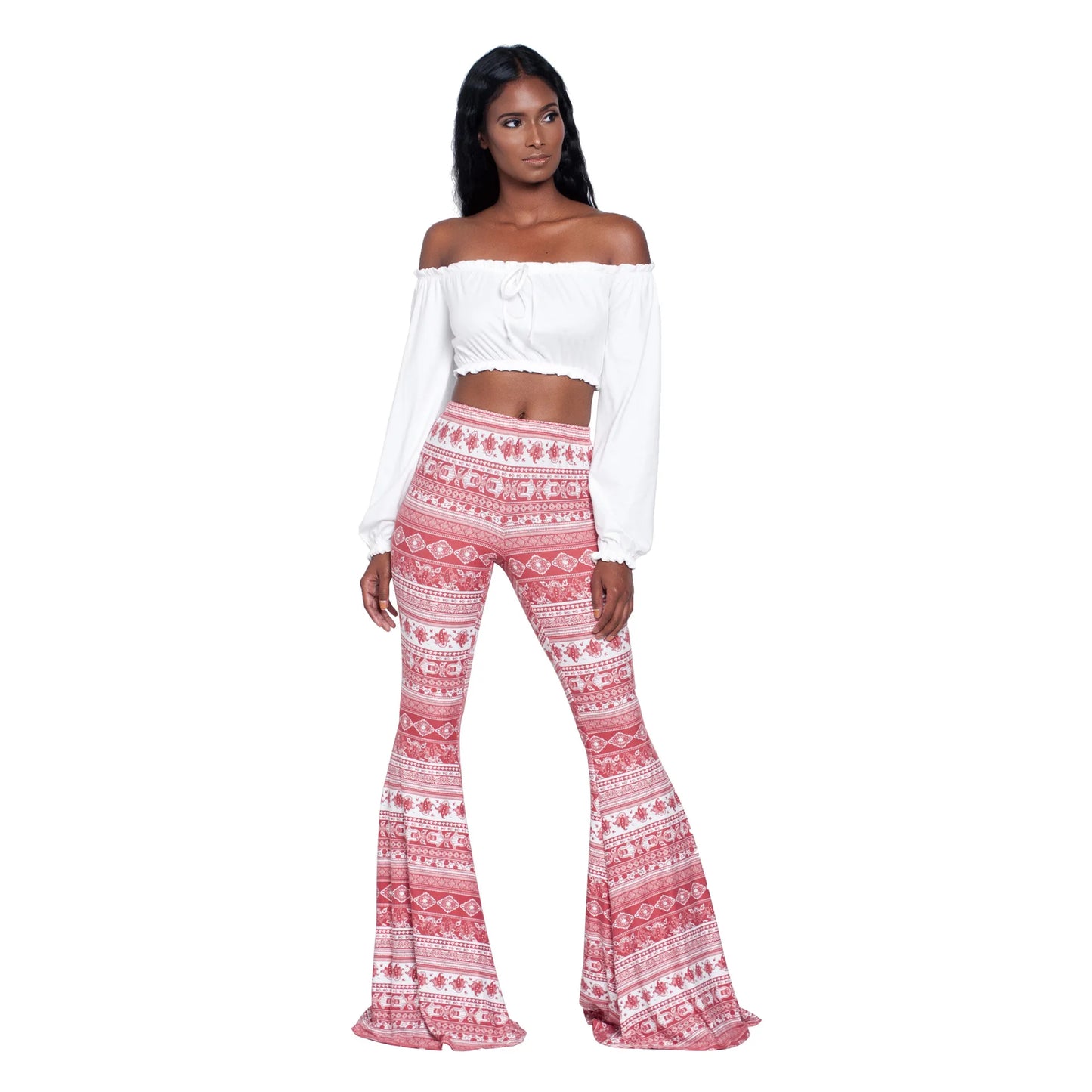 Pantaloni Yoga donna a gamba larga Leggins Svasati Sportivi Fitness Tuta Retro