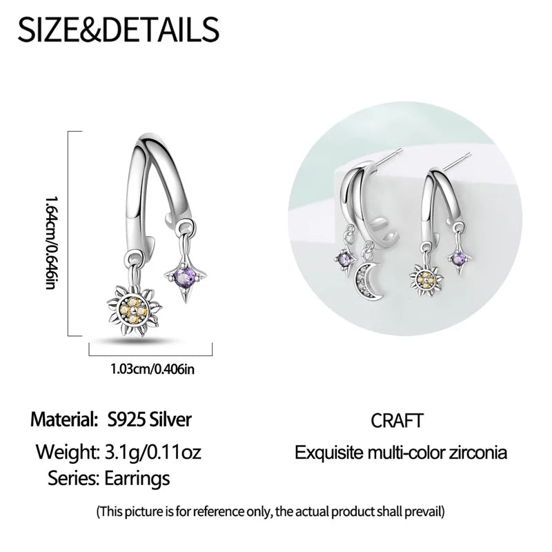 Creole Argento 925 Sterling Zirconi | Orecchini Eleganti Ipoallergenici Regalo