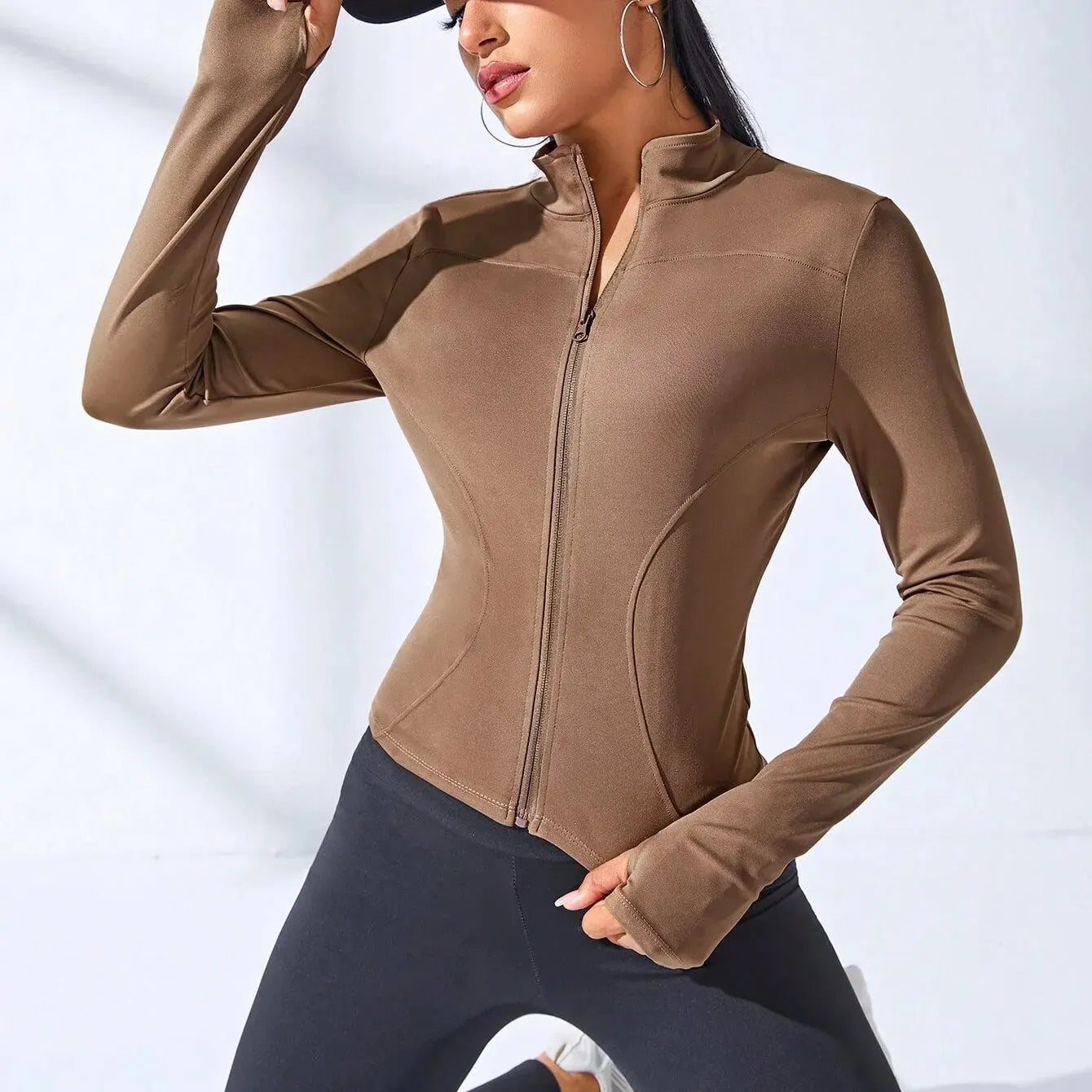 Felpa Donna Giacca Sportiva Con Zip Tuta Maniche Lunghe Cappuccio Maglia Shirt