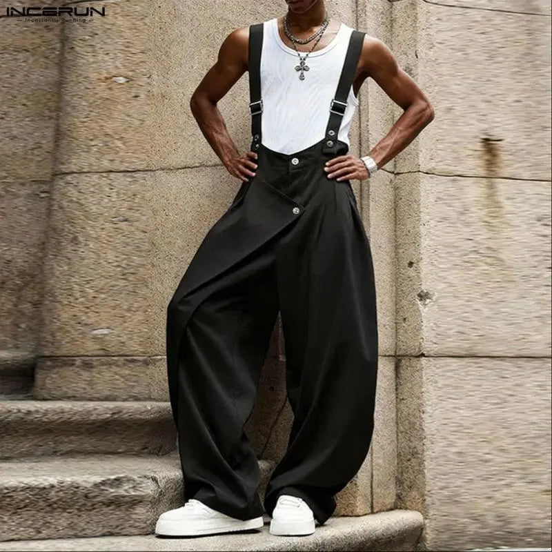 Männer Latzhose Hose Harems Pumphosen Pluderhosen Jogger Overalls Streetwear
