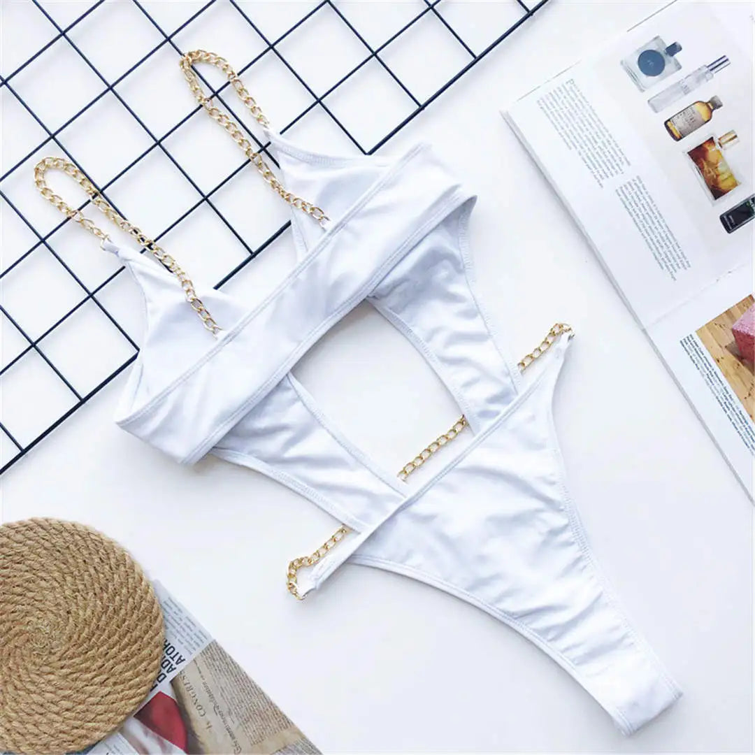 Frauen Bademode High Cut Bikini Set Sexy Push Up Badeanzug Damen Tanga Swimwear