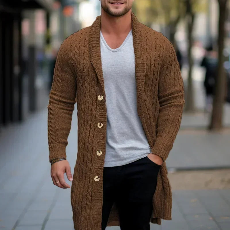 Herren Herbst Jacke Übergangsjacke Sweatjacke Sweater Strickjacke mit Zopfmuster