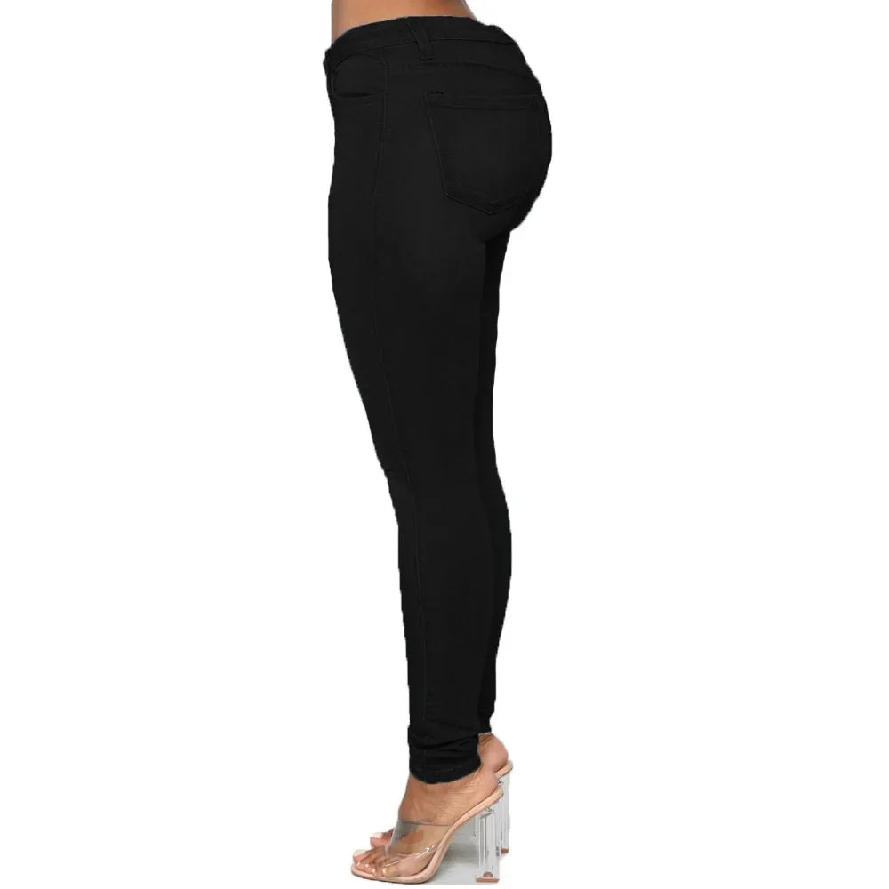 Sexy Damen Jeans Hose Bleistifthose Push Up Denim Style Jeanshose Hüfthose