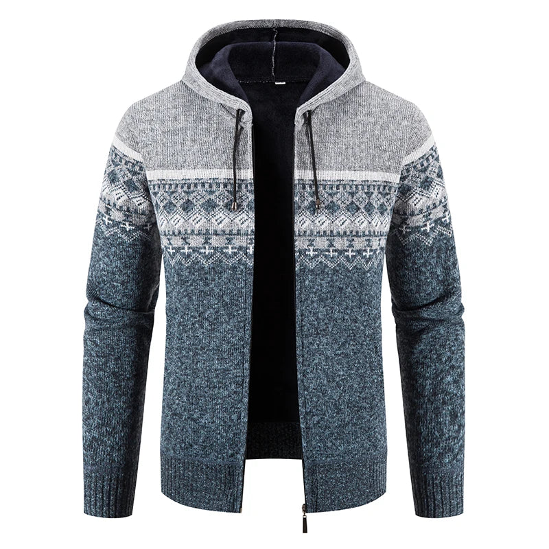 Herren Herbst Jacke Übergangsjacke Warme Sweatjacke Zipper Sweater Strickjacke