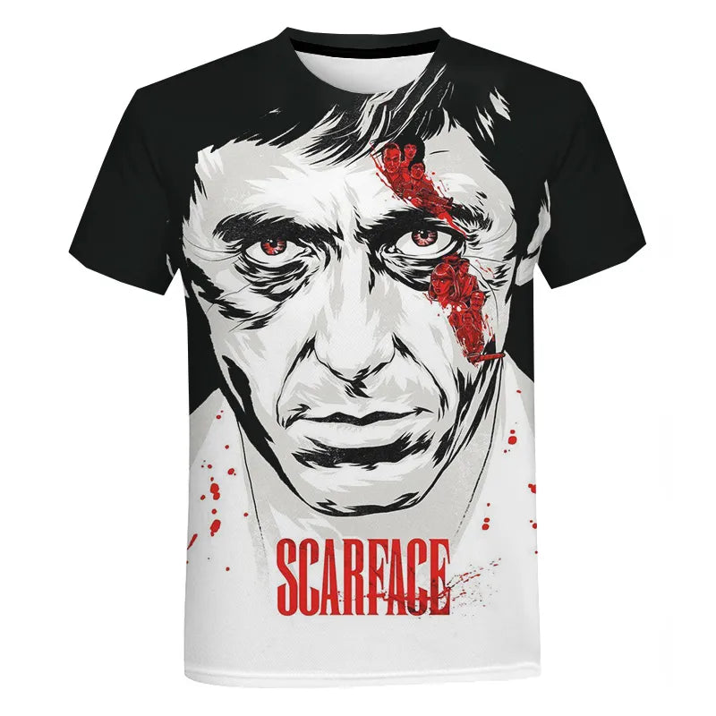 Herren Fashion Vintage 3D T-Shirt Rundhals Unisex Sommer Streetwear