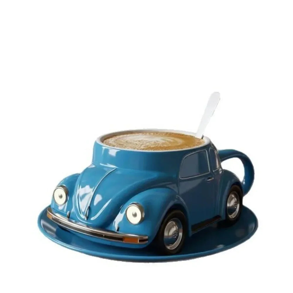 Edelstahl Kaffeebecher Mug VW Beetle-Motiv Kaffeetasse Becher Tasse Geschenk
