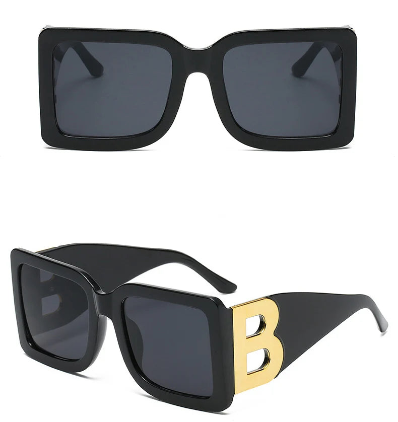 Designer Luxus Brille Sonnenbrille Damen Quadratische Übergröße Gläser Vintage