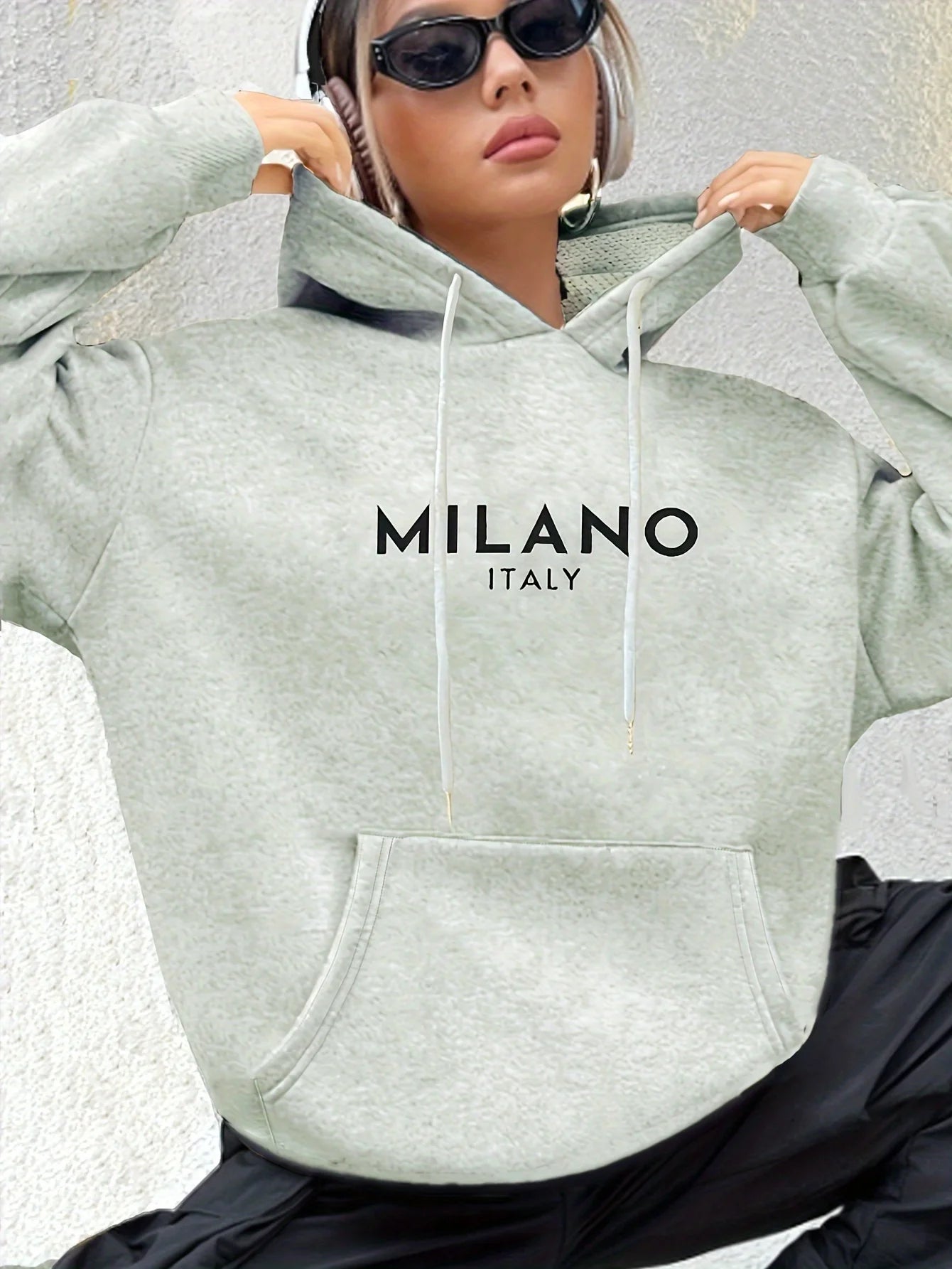 Milano Kapuzenpullover Sweatshirt Hoodie Pulli Damen Kapuzenpulli Streetwear