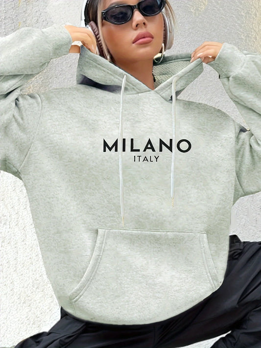 Milano Kapuzenpullover Sweatshirt Hoodie Pulli Damen Kapuzenpulli Streetwear
