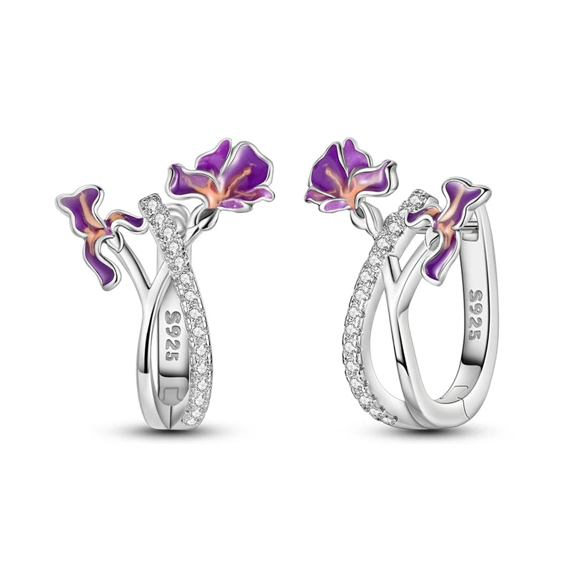 Orecchini a Cerchio in Argento 925 Sterling con Zirconi | Creole Brillantini