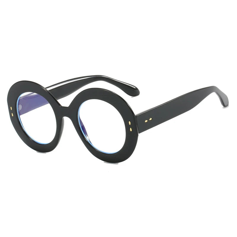 Damen Sonnenbrille Designer Luxus Brille Runde Übergröße Gläser Vintage UV400