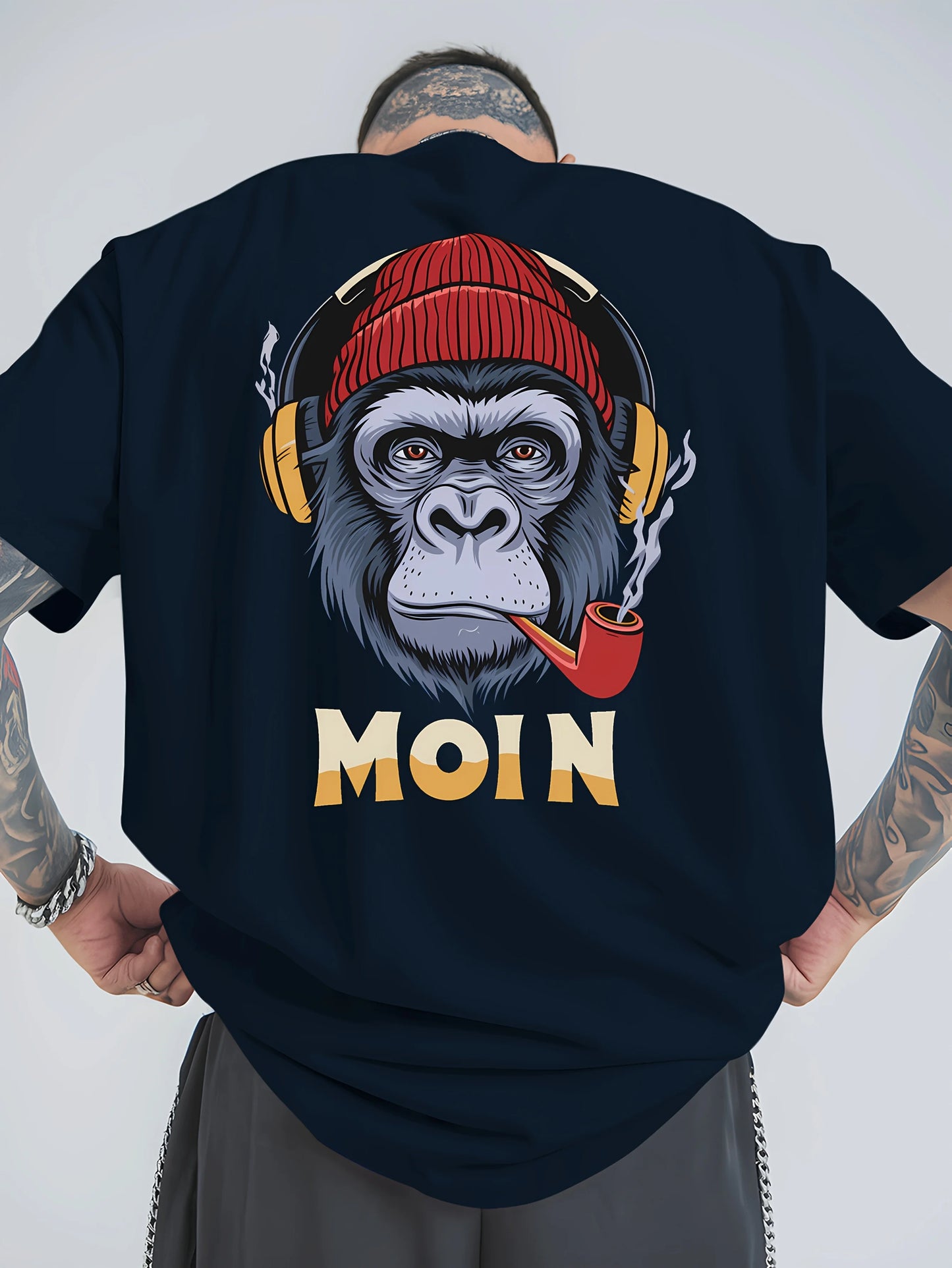 Herren T-Shirt Moin Spacken Shirt Rundhals Streetwear Tank Top Hemd Polohemd