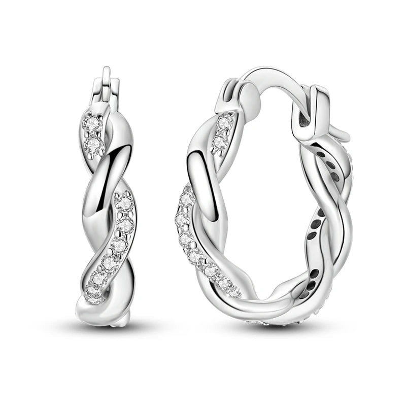 Creolen 925 Silber Ohrringe Zirkonia | Hypoallergen | Luxus Ohrstecker Geschenk