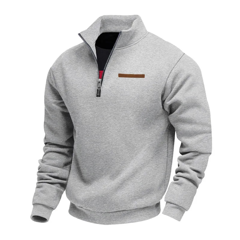 Herren Pullover Fleece Sweatshirt Troyer Pulli Sweater Stehkragen Langarmpulli