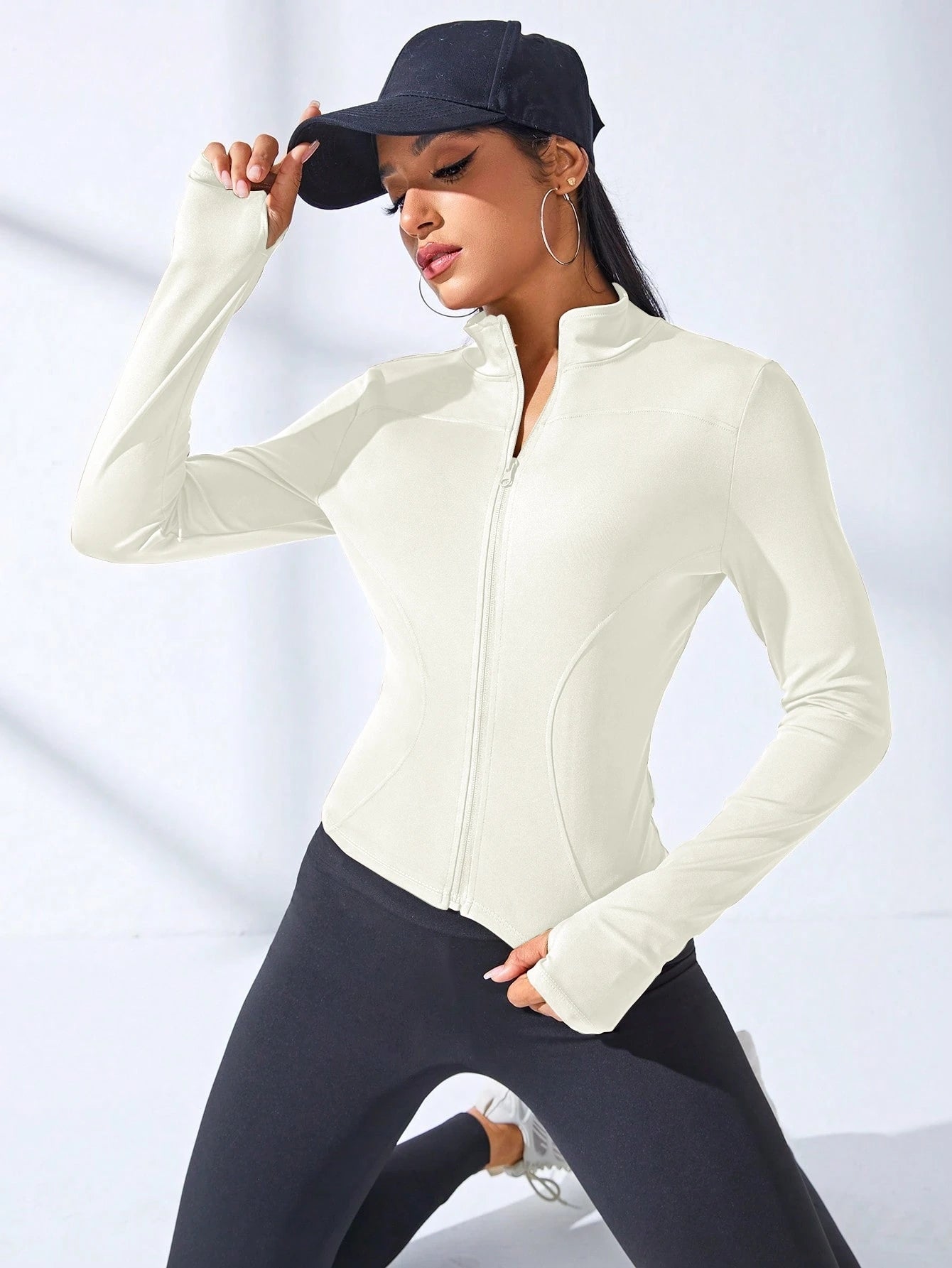 Damen kurze Sportjacke Sweatshirt Fitness Gym Jacke Yogajacke Yoga Sportswear