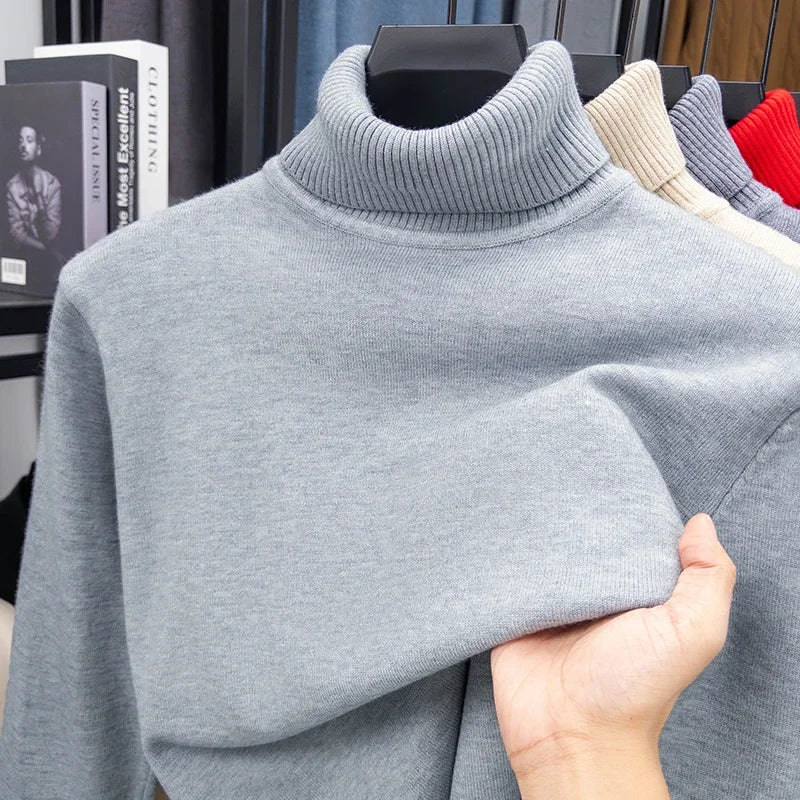 Herren Rollkragen Pullover Sweatshirt Leichter Pulli Sweater Shirt Langarmshirt